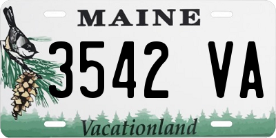 ME license plate 3542VA