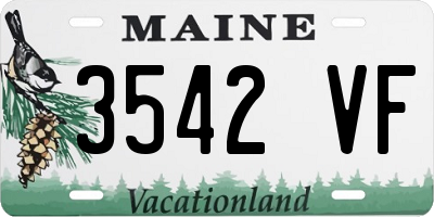 ME license plate 3542VF