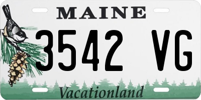 ME license plate 3542VG