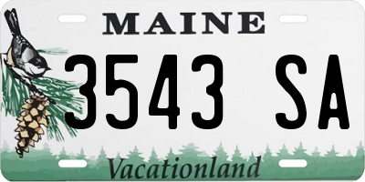 ME license plate 3543SA