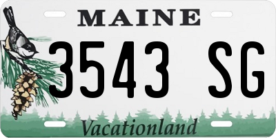 ME license plate 3543SG