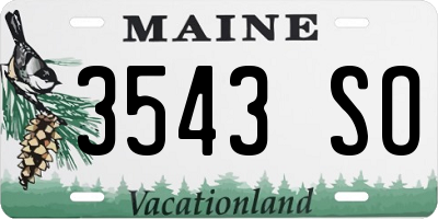 ME license plate 3543SO