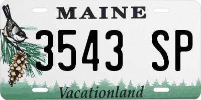 ME license plate 3543SP