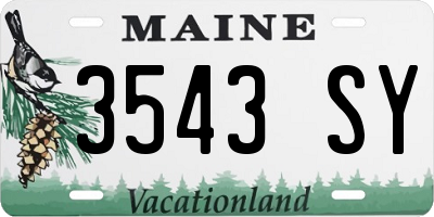 ME license plate 3543SY