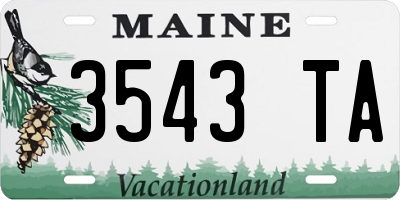 ME license plate 3543TA