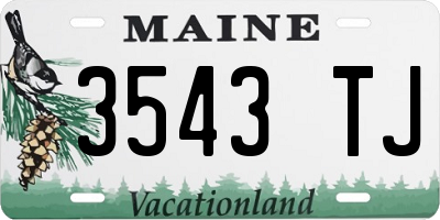 ME license plate 3543TJ
