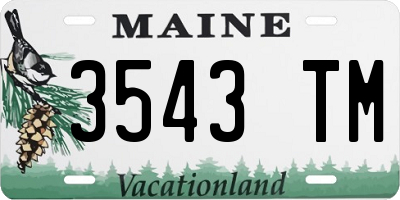 ME license plate 3543TM