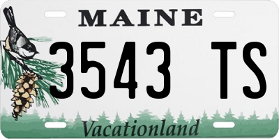 ME license plate 3543TS