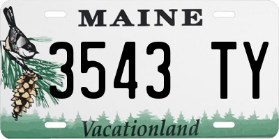 ME license plate 3543TY