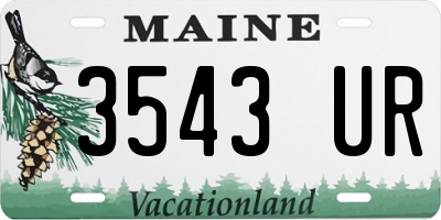 ME license plate 3543UR