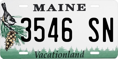 ME license plate 3546SN