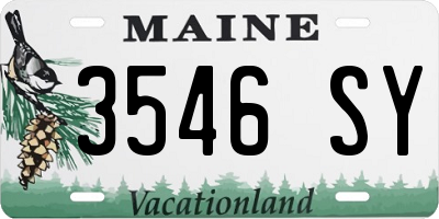 ME license plate 3546SY