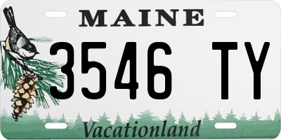ME license plate 3546TY