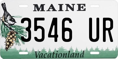 ME license plate 3546UR