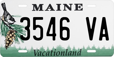 ME license plate 3546VA