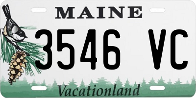 ME license plate 3546VC