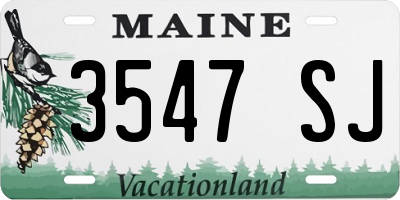 ME license plate 3547SJ