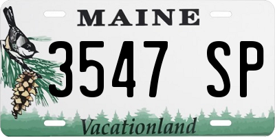 ME license plate 3547SP
