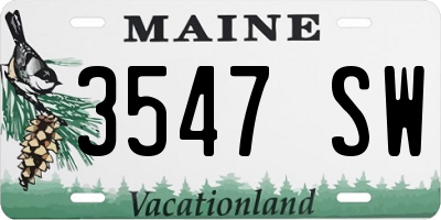 ME license plate 3547SW
