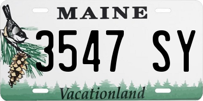 ME license plate 3547SY