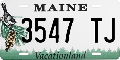 ME license plate 3547TJ