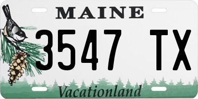 ME license plate 3547TX