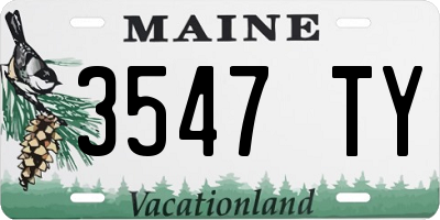 ME license plate 3547TY