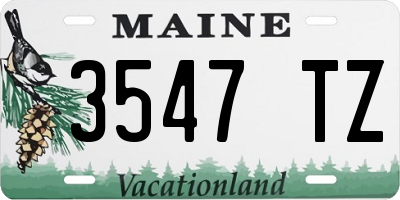 ME license plate 3547TZ