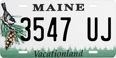 ME license plate 3547UJ