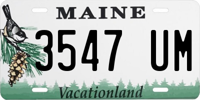 ME license plate 3547UM