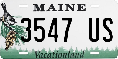 ME license plate 3547US