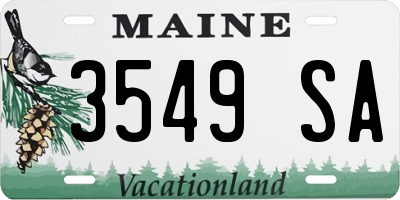 ME license plate 3549SA