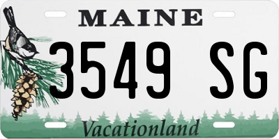 ME license plate 3549SG