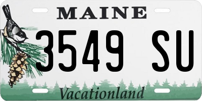 ME license plate 3549SU