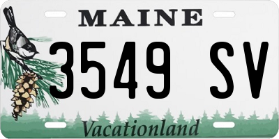 ME license plate 3549SV
