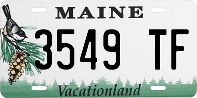 ME license plate 3549TF