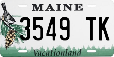 ME license plate 3549TK