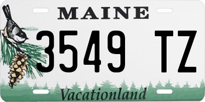 ME license plate 3549TZ