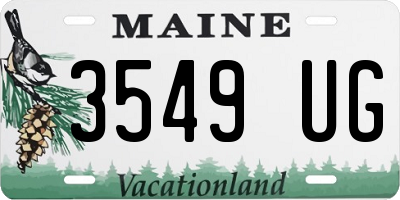 ME license plate 3549UG