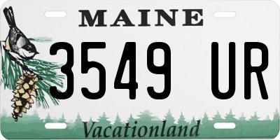 ME license plate 3549UR