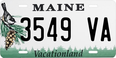 ME license plate 3549VA