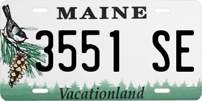 ME license plate 3551SE