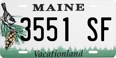 ME license plate 3551SF