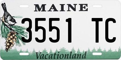 ME license plate 3551TC