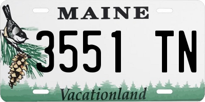 ME license plate 3551TN