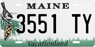 ME license plate 3551TY