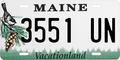 ME license plate 3551UN