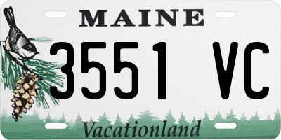 ME license plate 3551VC