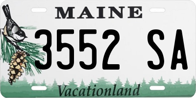 ME license plate 3552SA