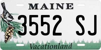 ME license plate 3552SJ